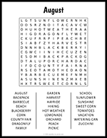 Large Print August Word Search thumbnail