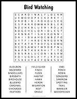 Large Print Bird Watching Word Search thumbnail
