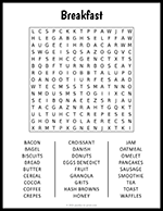 Large Print Breakfast Word Search thumbnail