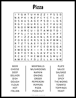 Large Print Pizza Word Search thumbnail