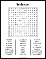 Large Print September Word Search thumbnail