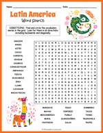 Latin American Culture Word Search Thumbnail