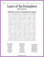 Layers of the Atmosphere Word Search Thumbnail
