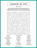 Leonardo da Vinci Word Search Thumbnail