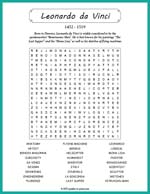 Leonardo da Vinci Word Search Thumbnail