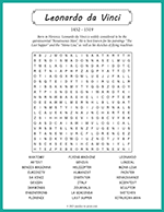 Leonardo da Vinci Word Search thumbnail