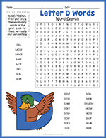Letter D Words Word Search thumbnail