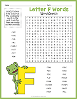 Letter F Words Word Search thumbnail
