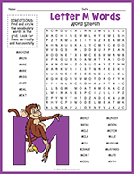 Letter M Words Word Search thumbnail