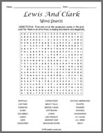 Lewis And Clark Word Search Thumbnail