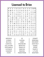 Licensed to Drive Word Search thumbnail