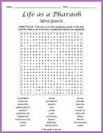 Life as a Pharaoh Word Search Thumbnail