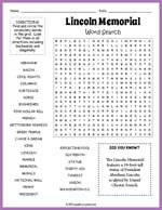 Lincoln Memorial Word Search Thumbnail