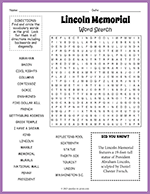Lincoln Memorial Word Search thumbnail