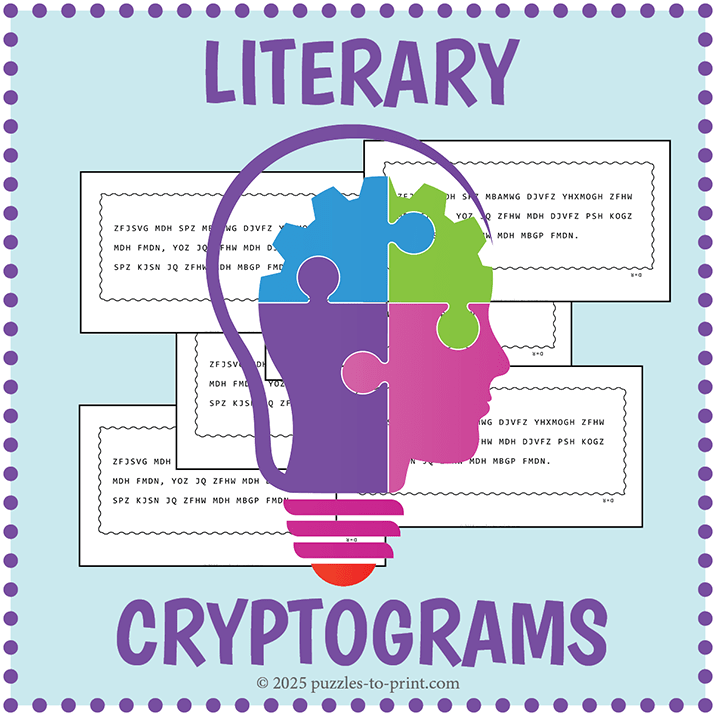 Printable Cryptogram and Cryptoquote Puzzles