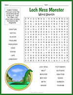 Loch Ness Monster Word Search thumbnail