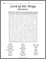 Lord of the Rings Word Search thumbnail