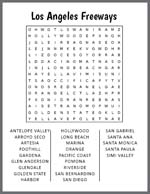 Los Angeles Freeways Word Search thumbnail