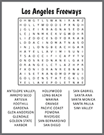 Los Angeles Freeways Word Search thumbnail