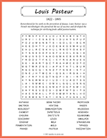 Louis Pasteur Word Search thumbnail