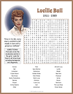 Lucille Ball Word Search thumbnail