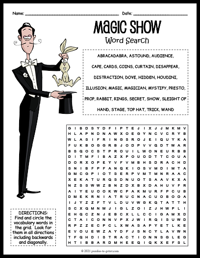 Magic Show Word Search