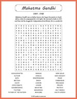 Mahatma Gandhi Word Search Thumbnail