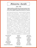 Mahatma Gandhi Word Search Thumbnail