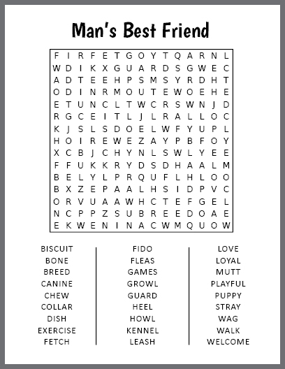 Man's Best Friend Word Search