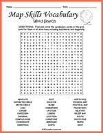 Map Skills Vocabulary Word Search Thumbnail