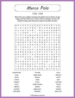 Marco Polo Word Search Thumbnail