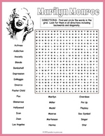 Marilyn Monroe Word Search thumbnail