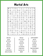 Martial Arts Word Search thumbnail