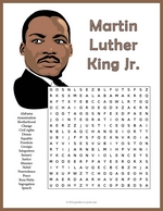 Martin Luther King Word Search thumbnail
