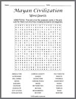 Mayan Civilization Word Search Thumbnail