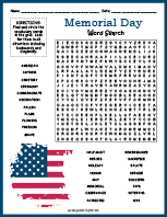 Memorial Day Word Search thumbnail