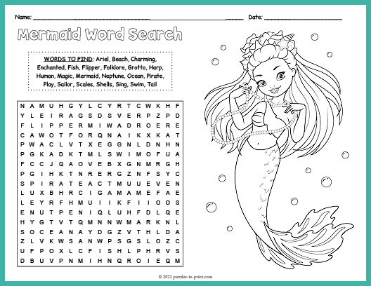 Mermaid Word Search