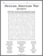 Mexican American War Word Search thumbnail