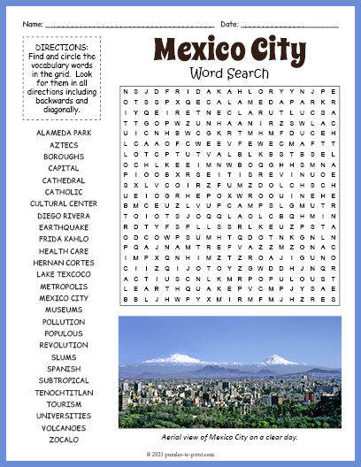 Mexico City Word Search