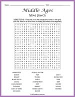 Middle Ages Word Search Thumbnail