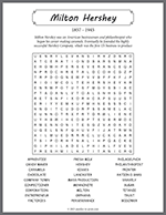 Milton Hershey Word Search thumbnail