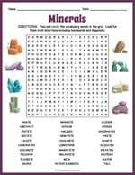 Minerals Word Search Thumbnail