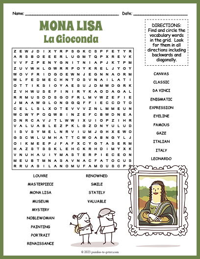 Mona Lisa Word Search