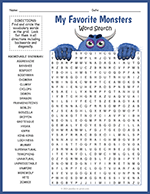 Monsters Word Search thumbnail