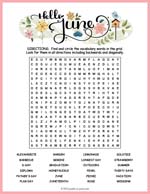 Month of June Word Search Thumbnail
