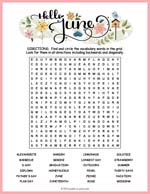 Month of June Word Search Thumbnail