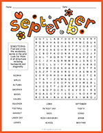 Month of September Word Search thumbnail