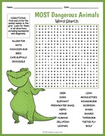 Most Dangerous Animals Word Search thumbnail