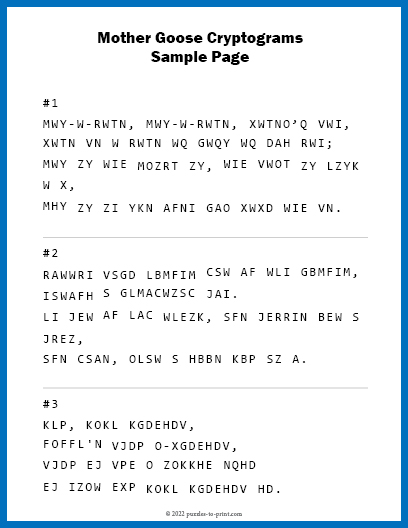 Mother Goose Cryptograms