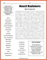 Mount Rushmore Word Search Thumbnail